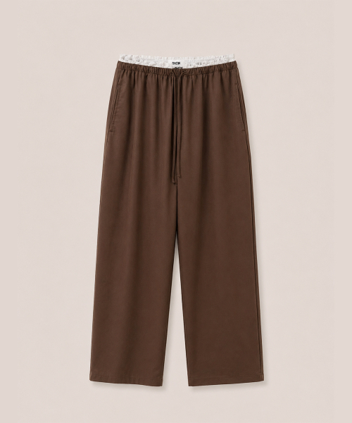 320SHOWROOM(320ショールーム)の「Lace Layered Drawstring Wide Pants Brown(その他パンツ・レディース・ブラウン・FREE)」の3枚目の写真