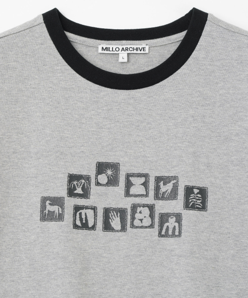 Millo Archive（ミロ アーカイブ）の「アーケイクモチーフリンガーティーシャツ[メランジグレー]（Tシャツ/カットソー・メンズ・その他・MEDIUM/LARGE/X-LARGE）」の2枚目の写真
