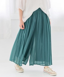 【冷感裏地付き】シフォンプリーツパンツ