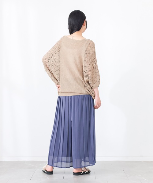 n'OrLABEL(ノアールレーベル)の「【冷感裏地付き】シフォンプリーツパンツ(その他パンツ・レディース・ブルー/ブラック/グリーン・FREE)」の14枚目の写真