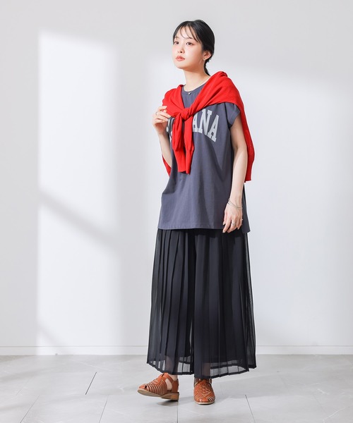 n'OrLABEL(ノアールレーベル)の「【冷感裏地付き】シフォンプリーツパンツ(その他パンツ・レディース・ブルー/ブラック/グリーン・FREE)」の16枚目の写真