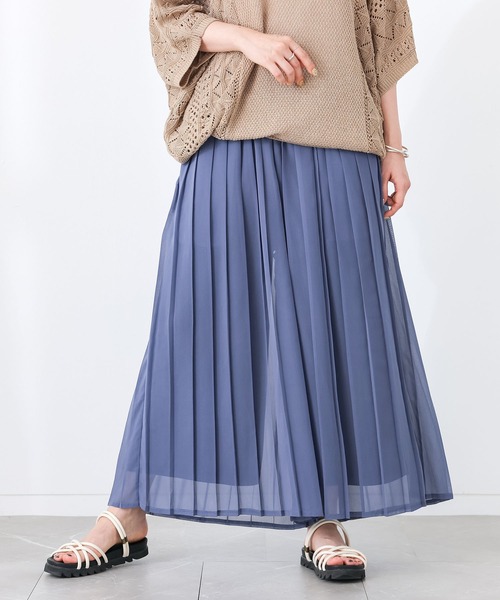 n'OrLABEL(ノアールレーベル)の「【冷感裏地付き】シフォンプリーツパンツ(その他パンツ・レディース・ブルー/ブラック/グリーン・FREE)」の10枚目の写真