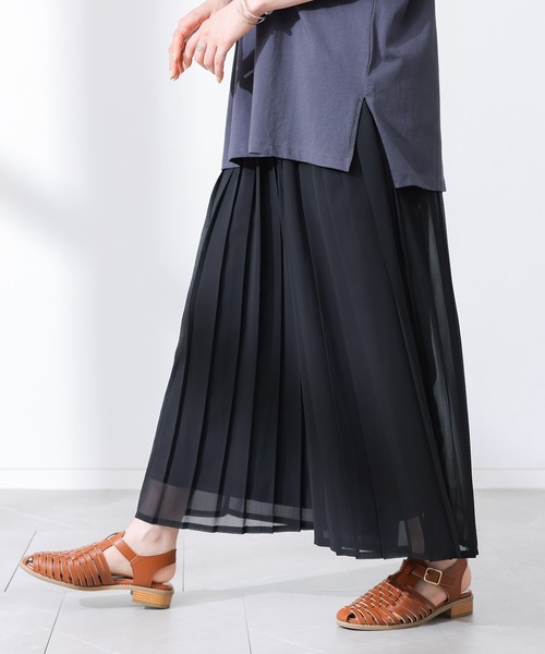 n'OrLABEL(ノアールレーベル)の「【冷感裏地付き】シフォンプリーツパンツ(その他パンツ・レディース・ブルー/ブラック/グリーン・FREE)」の15枚目の写真