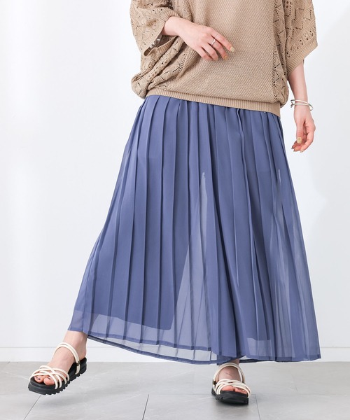 n'OrLABEL(ノアールレーベル)の「【冷感裏地付き】シフォンプリーツパンツ(その他パンツ・レディース・ブルー/ブラック/グリーン・FREE)」の12枚目の写真