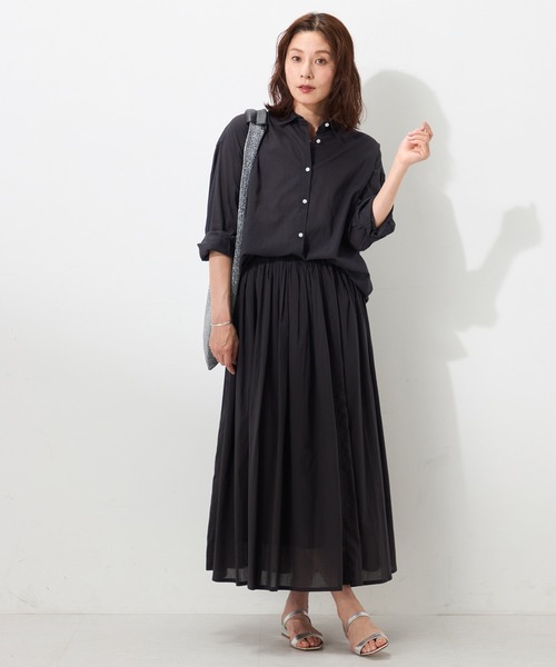 GALLORIA(ギャローリア)の「【セットアップで着られる】 インド綿ゆるシャツ(シャツ/ブラウス・レディース・ブルー/ターコイズブルー/ホワイト/チャコールグレー・LL/L/S/M)」の10枚目の写真
