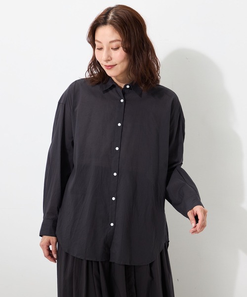 GALLORIA(ギャローリア)の「【セットアップで着られる】 インド綿ゆるシャツ(シャツ/ブラウス・レディース・ブルー/ターコイズブルー/ホワイト/チャコールグレー・LL/L/S/M)」の9枚目の写真
