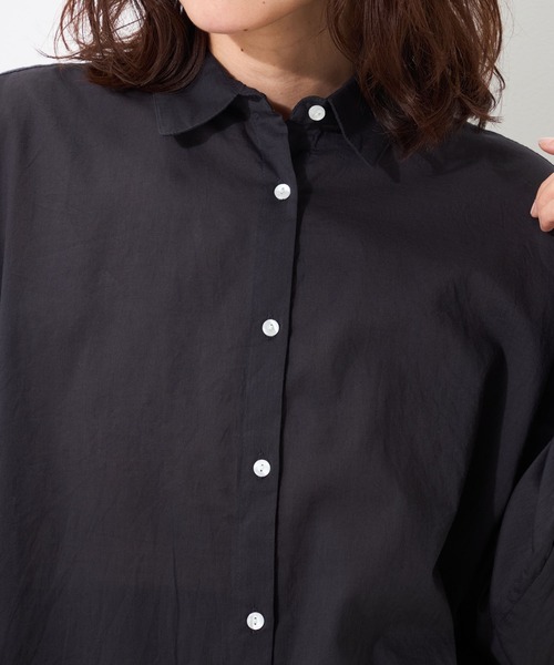 GALLORIA(ギャローリア)の「【セットアップで着られる】 インド綿ゆるシャツ(シャツ/ブラウス・レディース・ブルー/ターコイズブルー/ホワイト/チャコールグレー・LL/L/S/M)」の6枚目の写真