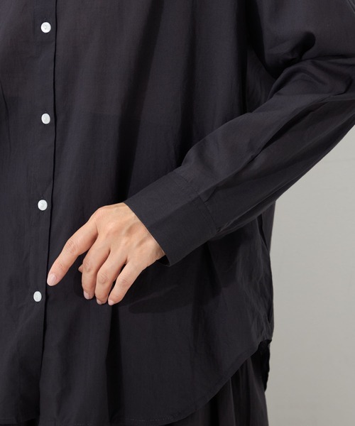 GALLORIA(ギャローリア)の「【セットアップで着られる】 インド綿ゆるシャツ(シャツ/ブラウス・レディース・ブルー/ターコイズブルー/ホワイト/チャコールグレー・LL/L/S/M)」の5枚目の写真