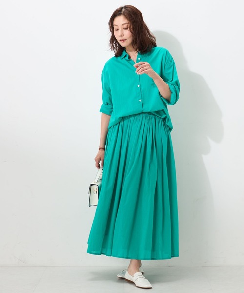 GALLORIA(ギャローリア)の「【セットアップで着られる】 インド綿ゆるシャツ(シャツ/ブラウス・レディース・ブルー/ターコイズブルー/ホワイト/チャコールグレー・LL/L/S/M)」の13枚目の写真