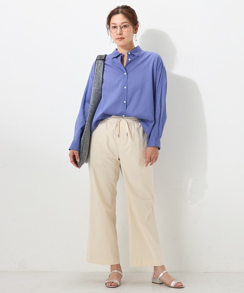 GALLORIA(ギャローリア)の「【セットアップで着られる】 インド綿ゆるシャツ(シャツ/ブラウス・レディース・ブルー/ターコイズブルー/ホワイト/チャコールグレー・LL/L/S/M)」の12枚目の写真