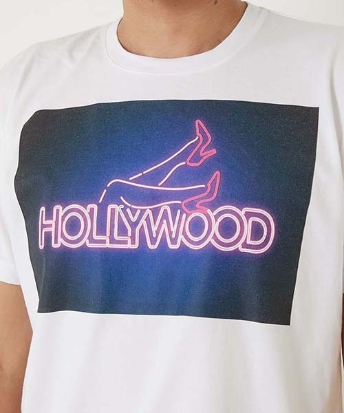 HOLLYWOOD RANCH MARKET(ハリウッドランチマーケット)の「ネオンサインハリウッド ショートスリーブTシャツ(Tシャツ/カットソー・メンズ・ブラック/ホワイト・M/S/XL/L)」の6枚目の写真