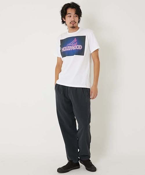 HOLLYWOOD RANCH MARKET(ハリウッドランチマーケット)の「ネオンサインハリウッド ショートスリーブTシャツ(Tシャツ/カットソー・メンズ・ブラック/ホワイト・M/S/XL/L)」の8枚目の写真