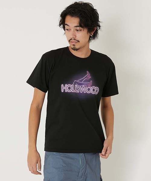 HOLLYWOOD RANCH MARKET(ハリウッドランチマーケット)の「ネオンサインハリウッド ショートスリーブTシャツ(Tシャツ/カットソー・メンズ・ブラック/ホワイト・M/S/XL/L)」の9枚目の写真