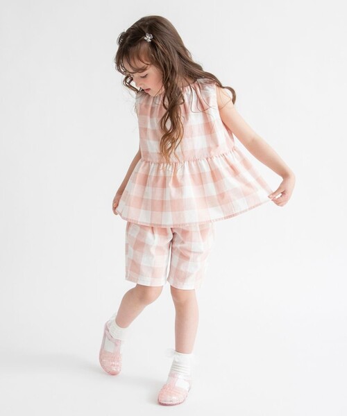 BRANSHES（ブランシェス）の「バックスリットノースリーブ（シャツ/ブラウス・キッズ・ブラック/ピンク・90/100/110/120/80/130/140/150）」の11枚目の写真