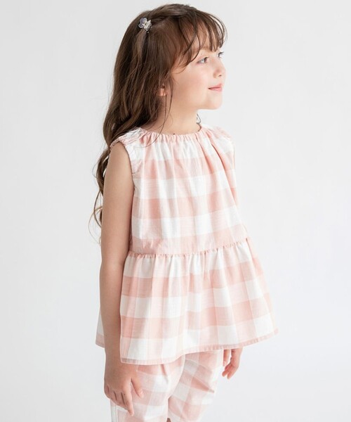 BRANSHES（ブランシェス）の「バックスリットノースリーブ（シャツ/ブラウス・キッズ・ブラック/ピンク・90/100/110/120/80/130/140/150）」の8枚目の写真