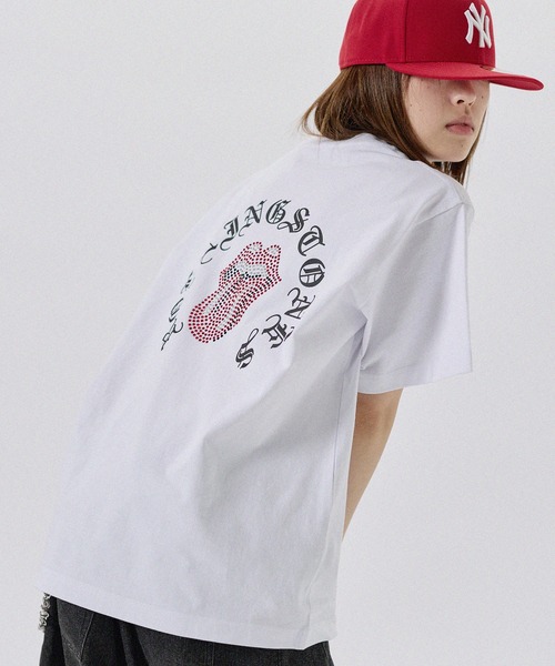 MSG(エムエスジー)の「MSG別注 THE ROLLING STONES ホースシューロゴラインストーン半袖Tシャツ(Tシャツ/カットソー・メンズ・ホワイト/ブラック/ピンク・L/M/S)」の9枚目の写真