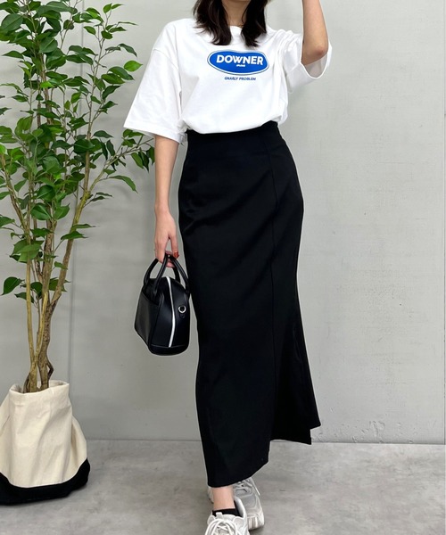 DOUBLE STEAL(ダブルスティール)の「DOWNER オーバルロゴ ビッグシルエットTシャツ(Tシャツ/カットソー・メンズ・ブラック/ネイビー/ホワイト・LARGE/MEDIUM)」の16枚目の写真
