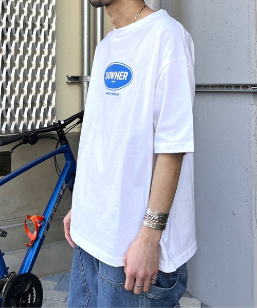 DOUBLE STEAL(ダブルスティール)の「DOWNER オーバルロゴ ビッグシルエットTシャツ(Tシャツ/カットソー・メンズ・ブラック/ネイビー/ホワイト・LARGE/MEDIUM)」の20枚目の写真