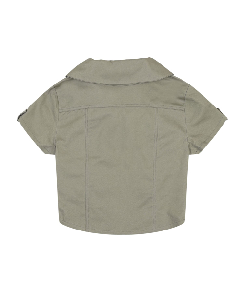 ORDINARY HOLIDAY（オーディナリー ホリデー）の「SHORT SLEEVE ZIP-UP SHIRTS [LIGHT KHAKI]（シャツ/ブラウス・レディース・その他・FREE）」の4枚目の写真