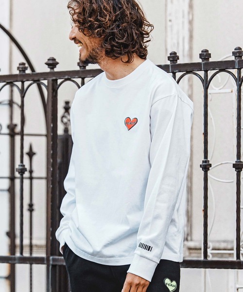 felkod(フィルコッド)の「mlt5730- Heart Puff Print US Cotton Long Sleeve Tee ロングスリーブTシャツ(F26A230)(Tシャツ/カットソー・メンズ・ホワイト×イエロー/ネイビー/ブラック/ホワイト×レッド・S/M/L/XL)」の2枚目の写真