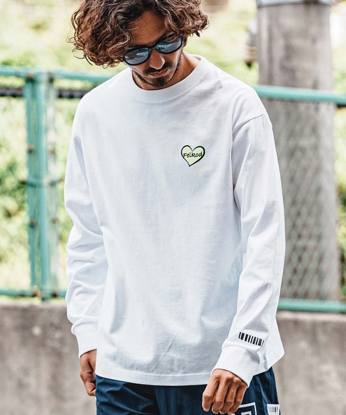 felkod(フィルコッド)の「mlt5730- Heart Puff Print US Cotton Long Sleeve Tee ロングスリーブTシャツ(F26A230)(Tシャツ/カットソー・メンズ・ホワイト×イエロー/ネイビー/ブラック/ホワイト×レッド・S/M/L/XL)」の1枚目の写真