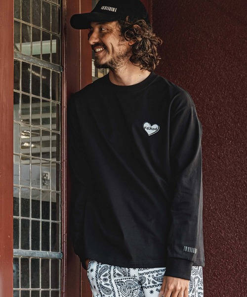 felkod(フィルコッド)の「mlt5730- Heart Puff Print US Cotton Long Sleeve Tee ロングスリーブTシャツ(F26A230)(Tシャツ/カットソー・メンズ・ホワイト×イエロー/ネイビー/ブラック/ホワイト×レッド・S/M/L/XL)」の6枚目の写真