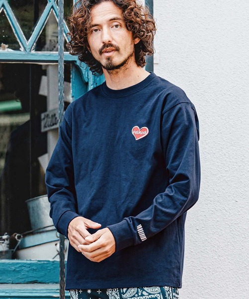 felkod(フィルコッド)の「mlt5730- Heart Puff Print US Cotton Long Sleeve Tee ロングスリーブTシャツ(F26A230)(Tシャツ/カットソー・メンズ・ホワイト×イエロー/ネイビー/ブラック/ホワイト×レッド・S/M/L/XL)」の9枚目の写真