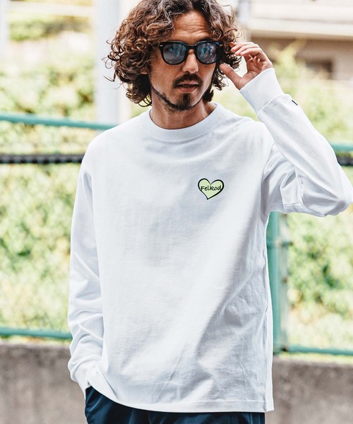 felkod(フィルコッド)の「mlt5730- Heart Puff Print US Cotton Long Sleeve Tee ロングスリーブTシャツ(F26A230)(Tシャツ/カットソー・メンズ・ホワイト×イエロー/ネイビー/ブラック/ホワイト×レッド・S/M/L/XL)」の14枚目の写真