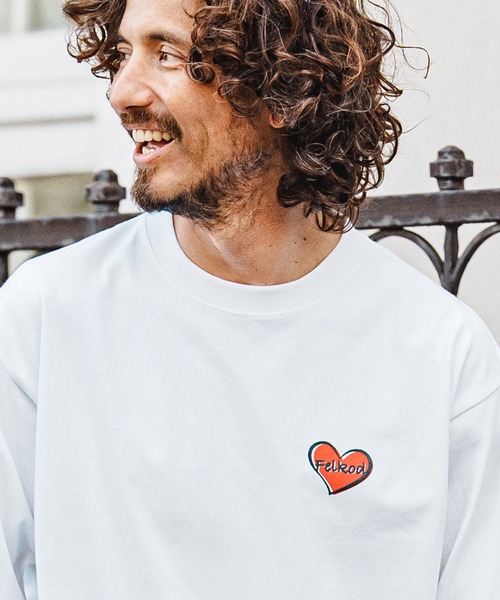 felkod(フィルコッド)の「mlt5730- Heart Puff Print US Cotton Long Sleeve Tee ロングスリーブTシャツ(F26A230)(Tシャツ/カットソー・メンズ・ホワイト×イエロー/ネイビー/ブラック/ホワイト×レッド・S/M/L/XL)」の17枚目の写真