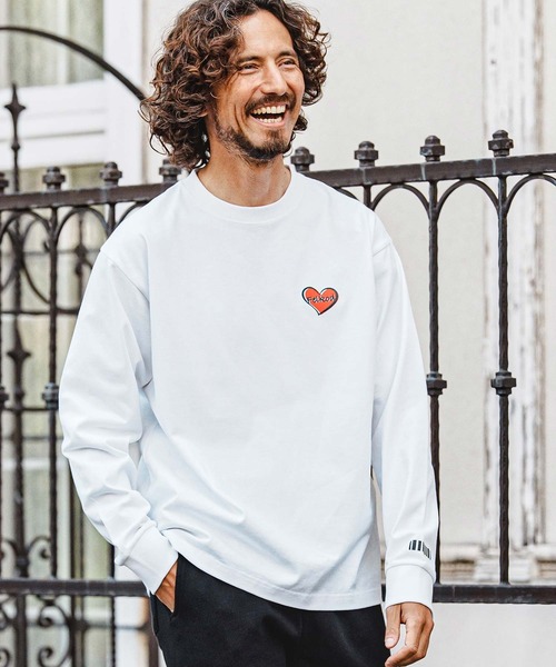 felkod(フィルコッド)の「mlt5730- Heart Puff Print US Cotton Long Sleeve Tee ロングスリーブTシャツ(F26A230)(Tシャツ/カットソー・メンズ・ホワイト×イエロー/ネイビー/ブラック/ホワイト×レッド・S/M/L/XL)」の18枚目の写真