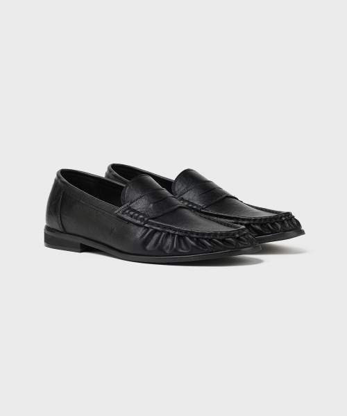 FIRENZE ATELIER（フィレンツェアトリエ）の「[SECOND.A] ショーリングディテール ユニセックス ベーシック ペニーローファー PL5900UX [WRINKLE BLACK]（ローファー・レディース・ブラック・23cm/24cm/25cm/26cm/27cm/28cm）」の10枚目の写真