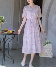 フラワープリントワンピース