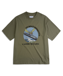 MUDSALT（マッドソルト）の「PT BOAT グラフィック 半袖Tシャツ ダストグリーン（Tシャツ/カットソー）」