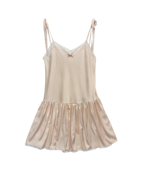 HONEY MI HONEY（ハニーミーハニー）の「lingerie satin mini one-piece（ワンピース・レディース・オフホワイト/ライトベージュ/サックスブルー・FREE）」の12枚目の写真
