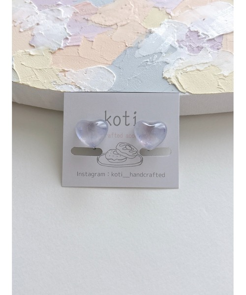tone(トーン)の「【koti】Sulo mist heart イヤリング(MA)(イヤリング・レディース・ホワイト系1/ホワイト系2/パープル系1/ピンク系1・FREE)」の3枚目の写真