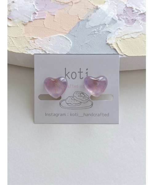 tone(トーン)の「【koti】Sulo mist heart イヤリング(MA)(イヤリング・レディース・ホワイト系1/ホワイト系2/パープル系1/ピンク系1・FREE)」の4枚目の写真