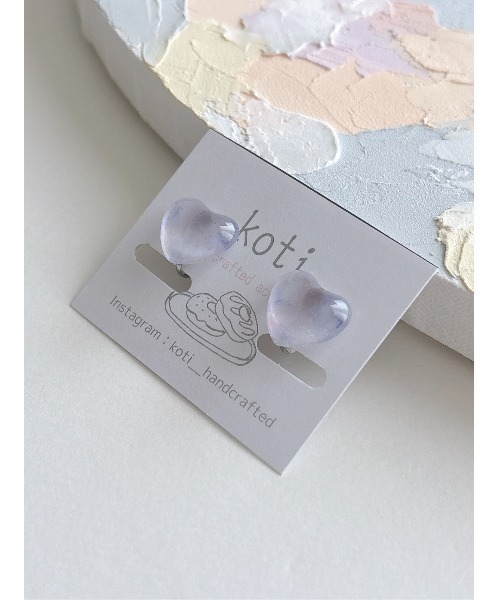 tone(トーン)の「【koti】Sulo mist heart イヤリング(MA)(イヤリング・レディース・ホワイト系1/ホワイト系2/パープル系1/ピンク系1・FREE)」の6枚目の写真