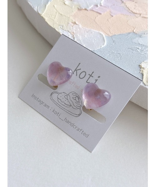 tone(トーン)の「【koti】Sulo mist heart イヤリング(MA)(イヤリング・レディース・ホワイト系1/ホワイト系2/パープル系1/ピンク系1・FREE)」の7枚目の写真
