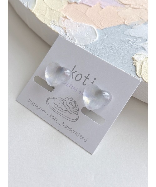 tone(トーン)の「【koti】Sulo mist heart イヤリング(MA)(イヤリング・レディース・ホワイト系1/ホワイト系2/パープル系1/ピンク系1・FREE)」の9枚目の写真