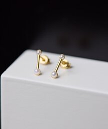 《スターリングシルバー使用》バーパールピアス