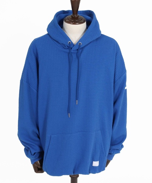 GLIMCLAP(グリムクラップ)の「mpa4163-Geometric Jacquard Jersey Shirred-Hem Hoodie パーカー(211-015-gla-cg)(パーカー・メンズ・チャコールグレー/ブラック/ロイヤルブルー・S/L/M)」の22枚目の写真