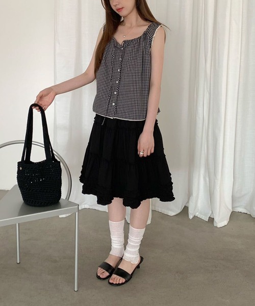 Chiina(チーナ)の「【Chiina】フロントボタンキャミトップス(シャツ/ブラウス・レディース・ホワイト/グレー/ブラック・FREE)」の19枚目の写真