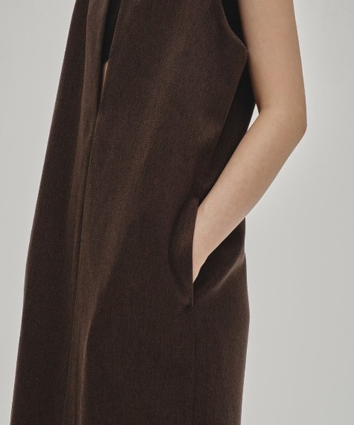 TODAYFUL(トゥデイフル)の「【TODAYFUL/トゥデイフル】Keyneck Pencil Dress/キーネックペンシルドレス(ワンピース・レディース・グレイッシュベージュ/ダークブラウン・38/36)」の8枚目の写真