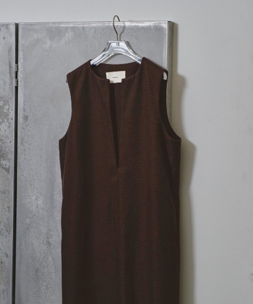 TODAYFUL(トゥデイフル)の「【TODAYFUL/トゥデイフル】Keyneck Pencil Dress/キーネックペンシルドレス(ワンピース・レディース・グレイッシュベージュ/ダークブラウン・38/36)」の10枚目の写真