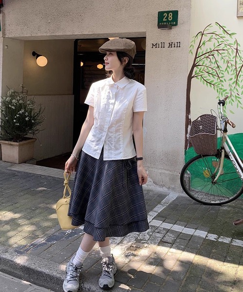 AsheKsha（アシクシャ）の「レースプリーツウエスト絞り白半袖シャツ（シャツ/ブラウス・レディース・ホワイト・M）」の2枚目の写真
