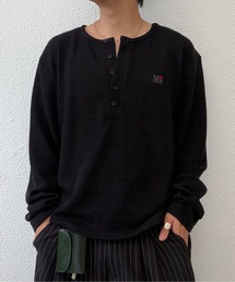 MandO（エムオー） | 【ユニセックス】ワンポイント刺繍ヘンリーネックニット(ニット/セーター)