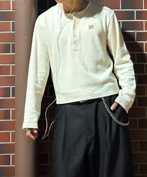 MandO(エムオー)(エムオー)の「【ユニセックス】ワンポイント刺繍ヘンリーネックニット(ニット/セーター・メンズ・オフホワイト/チャコールグレー/ブラック・LARGE/MEDIUM)」の19枚目の写真