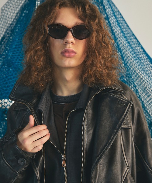 MAISON SPECIAL（メゾンスペシャル）の「《UNISEX》Sheep Leather Prime-Over Single Layering Double Blouson/シープレザープライムオーバーレイヤリングダブルブルゾン【MAISON SPECIAL/メゾンスペシャル】（ブルゾン・メンズ・ダークブラック/ブラック・2/1/0）」の13枚目の写真