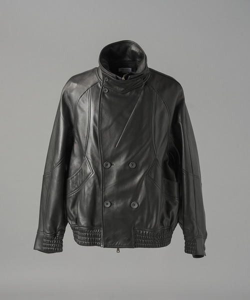 MAISON SPECIAL（メゾンスペシャル）の「《UNISEX》Sheep Leather Prime-Over Single Layering Double Blouson/シープレザープライムオーバーレイヤリングダブルブルゾン【MAISON SPECIAL/メゾンスペシャル】（ブルゾン・メンズ・ダークブラック/ブラック・2/1/0）」の18枚目の写真