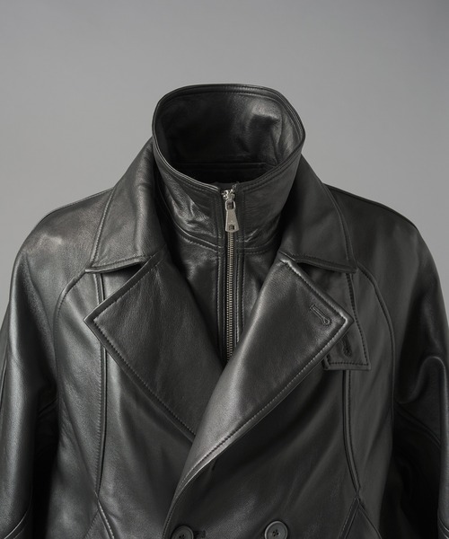 MAISON SPECIAL（メゾンスペシャル）の「《UNISEX》Sheep Leather Prime-Over Single Layering Double Blouson/シープレザープライムオーバーレイヤリングダブルブルゾン【MAISON SPECIAL/メゾンスペシャル】（ブルゾン・メンズ・ダークブラック/ブラック・2/1/0）」の19枚目の写真